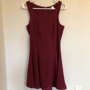 H&M Burgundy Fit&Flare Dress